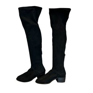 Steve Madden black faux suede knee-high flat Gabbie Boots Sz 6.5